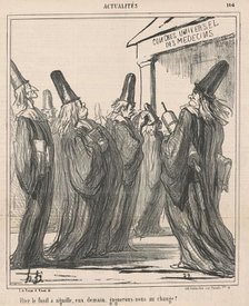 Hier le fusil a aiguille, eux demain ..., 19th century. Creator: Honore Daumier.