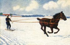Skijöring in Sweden, c1928. Creator: Unknown.