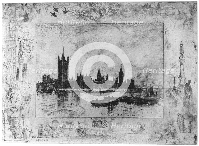 'Westminster Palace', c1870-1900 (1924). Artist: Felix Hilaire Buhot