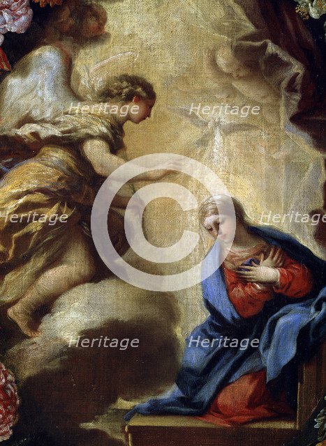 'The Annunciation with Flowers' (detail), 17th or early 18th century. Creator: Carlo Maratti.