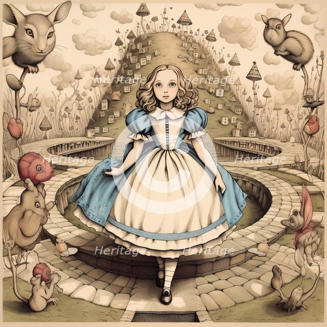 AI IMAGE - Alice, from "Alice in Wonderland", 2023.  Creator: Heritage Images.