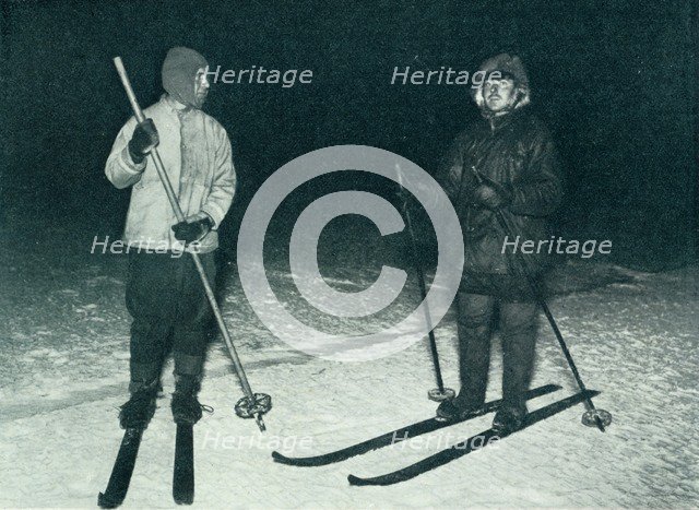 'Oates and Meares Out Ski-Ing in the Night', c1911, (1913). Artist: Herbert Ponting.