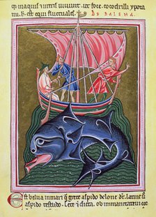 The whale, a miniature in an English Bestiary.