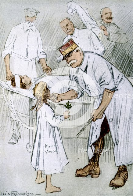 'Peace and Intervention: German Militarism on the Allies Operating Table', 1916. Artist: Louis Raemaekers