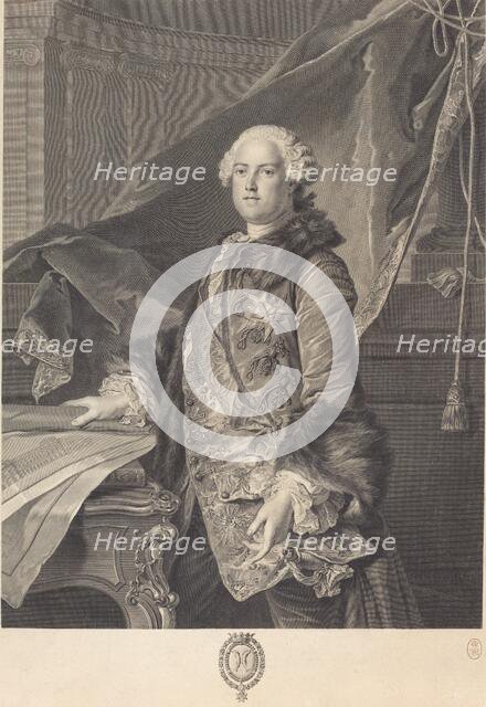 Abel Francois Poisson, Marquis de Marigny. 1761. Creator: Johann Georg Wille.
