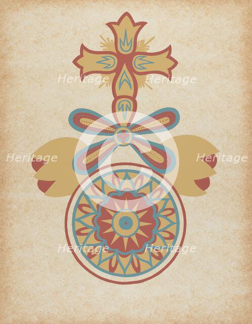 Santa Barbara Mission Doorway Design from the portfolio "Decorative Art...", 1935/1942. Creator: Unknown.