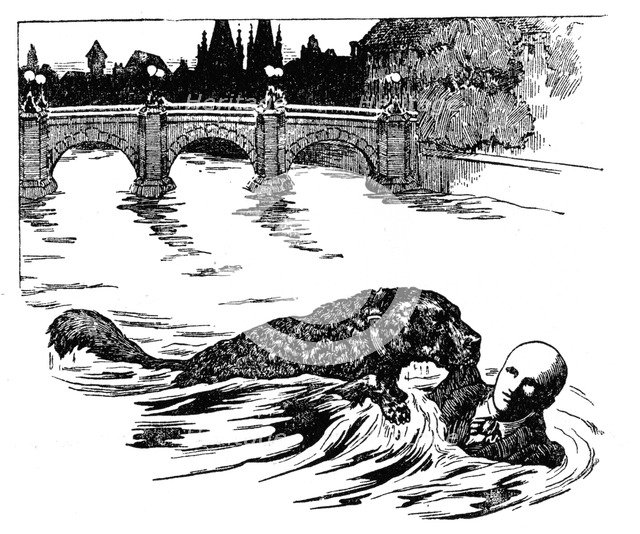 Police dog being trained, 1907.  Artist: Anon