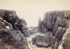 [Rocky Inlet with Seascape], 1870s. Creator: Francis Bedford.