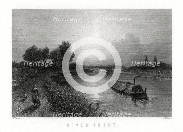 The River Trent, England, 1883.Artist: A Willmore
