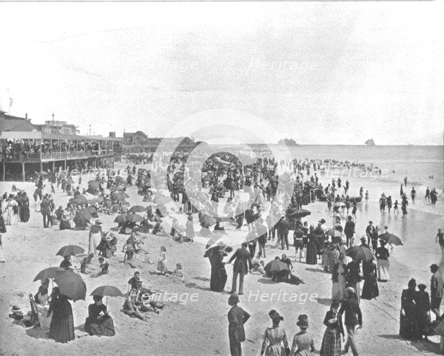 The Beach at Atlantic City, New Jersey, USA, c1900.  Creator: Unknown.
