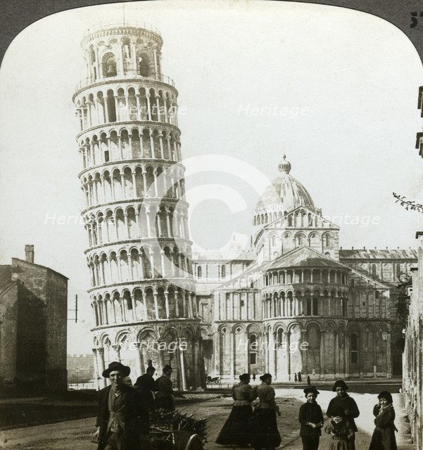 Cathedral and Leaning Tower of Pisa, Italy.Artist: Underwood & Underwood