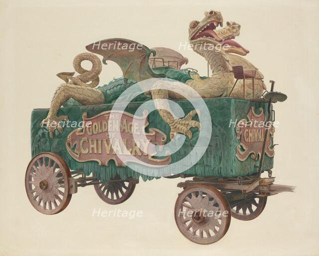 Age of Chivalry Circus Wagon, c. 1938. Creator: Howard Weld.