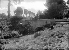 A steam powered vehicle crossing East Hendred Bridge, East Hendred, Oxfordshire, c1860-c1922. Artist: Henry Taunt