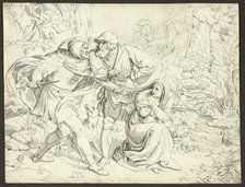 Genoveva’s Murderers Take Pity, c. 1830. Creator: Joseph Ritter von Führich.