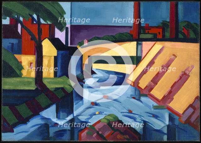 Evening Tones, 1911-1917. Creator: Oscar Bluemner.