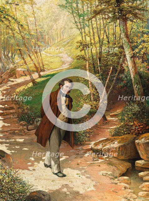 Franz Schubert walking in the Vienna Woods. Creator: Priechenfried, Alois Heinrich (1867-1953).