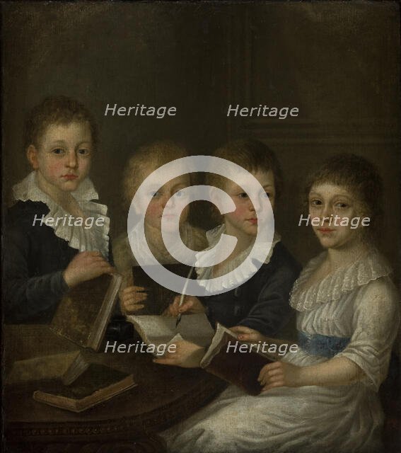 Portrait of Children of Kunegunda and Albert Ignacy Siedliski from Trzcianiec: Leon, Rozalia...1798. Creator: Unknown.