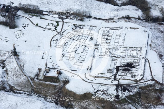 Vindolanda (Chesterholm) Roman fort in the snow, Northumberland, 2018. Creator: Emma Trevarthen.