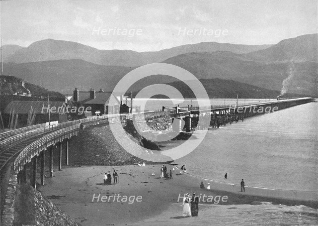 'Barmouth Bridge and Cader Idris', c1896. Artist: H Owen.