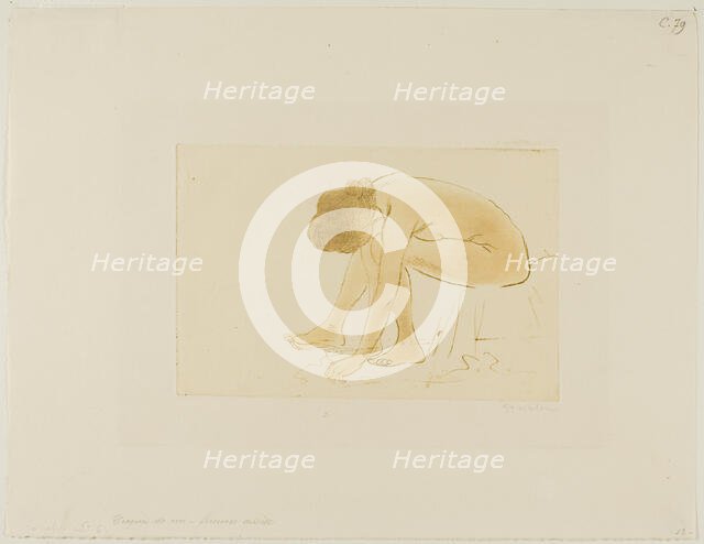 Seated Woman Wiping Her Feet, 852. Creator: Theophile Alexandre Steinlen.