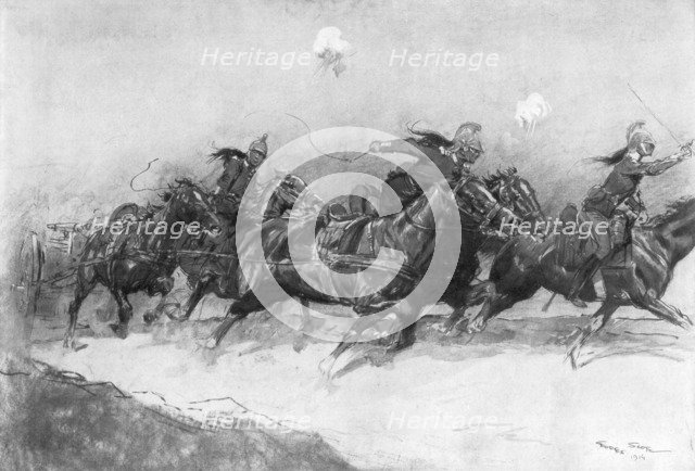 'Under Fire', 1914, (1926).Artist: Georges Bertin Scott