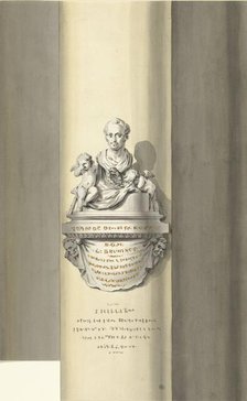 Design for a monument for C. Brunings: a bust, 1806. Creator: Bartholomeus Ziesenis.