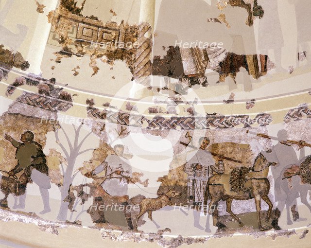 Centcelles Mausoleum. Detail of the mosaic of the dome which is one of the best examples of early…