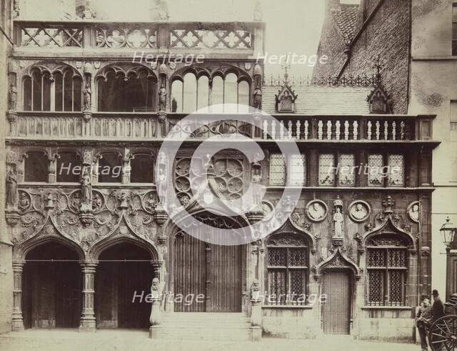 Basilica of the Holy Blood at Burg Square, Bruges, 1880-1890.  Creator: Unknown.