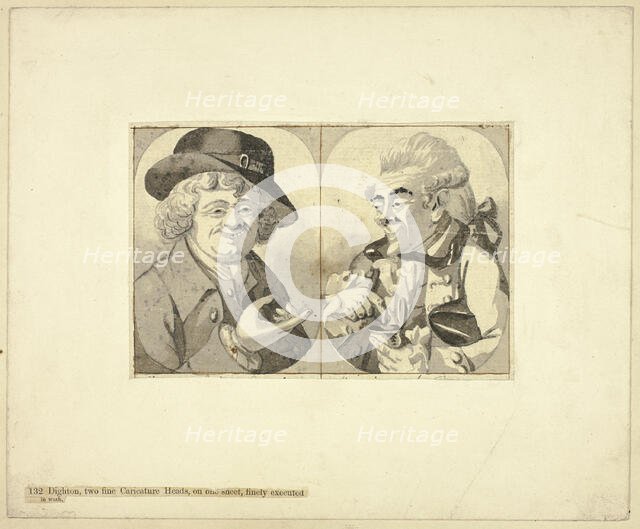 Two Bust-length Caricatures, n.d. Creator: Robert Dighton.