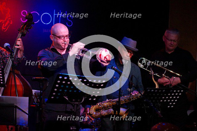 Mark White and Denys Baptiste, Ronnie Scott's, Soho, London, 5th June 2016. Artist: Brian O'Connor.