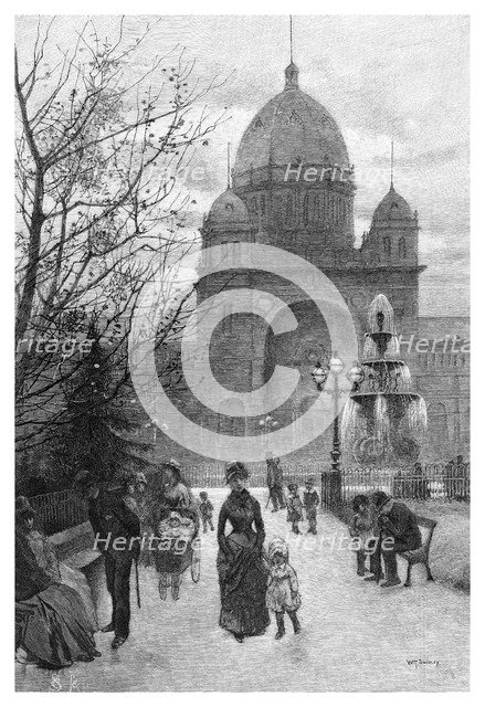 The Carlton Gardens, Melbourne, 1886.Artist: WJ Smedley