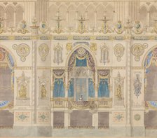 Elevation of the Royal Box for the Coronation of Louis XVIII, Reims Cathedral, n.d.. Creators: Charles Percier, Pierre Francois Leonard Fontaine.