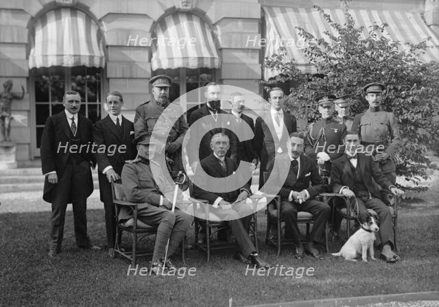 Belgian Mission To U.S. At Home of Lars I.E. Larz Anderson, Washington DC, 1917. Creator: Harris & Ewing.