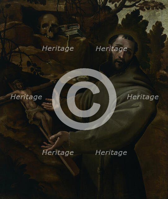 Saint Francis of Assisi, 1585-1590. Creator: Workshop of Annibale Carracci.