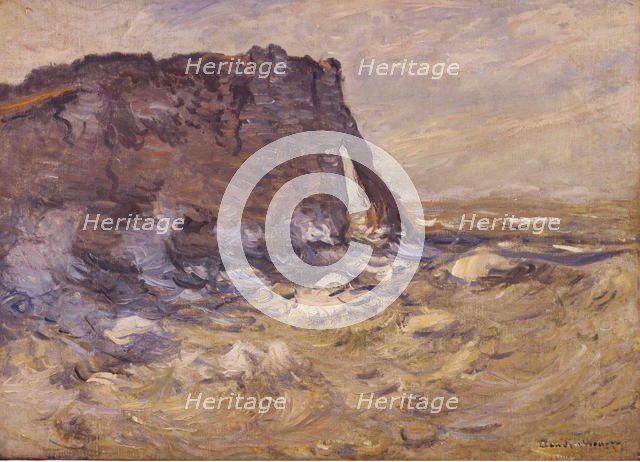 Cliff and Porte d'Aval by Stormy Weather, 1883. Creator: Monet, Claude (1840-1926).