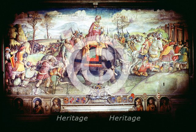 Hannibal and his army crossing the Alps, 218 BC. Artist: Unknown