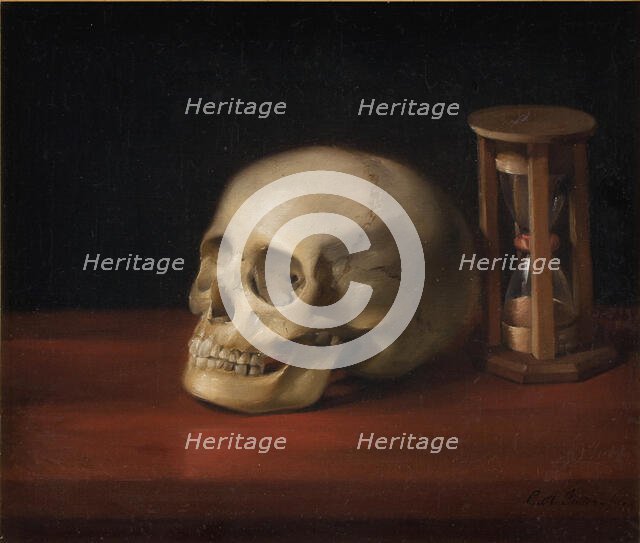 Skull and Hourglass, 1714-1814. Creator: Christian Albrecht Jensen.
