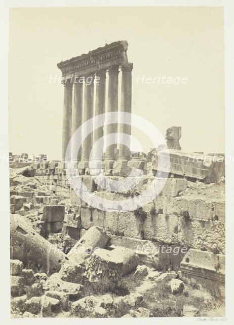 The Great Pillars at Baalbec, 1857. Creator: Francis Frith.