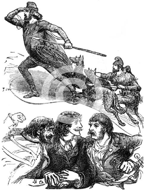 Sketches at the Lyceum: "The Cup":..."The Corsican Brothers"...Fabien with the peasants, 1881. Creator: R&E Taylor.