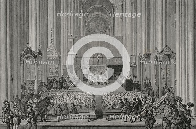 Session of the Council of Trent in 1555, (1877).  Creator: Jules Jean Marie Joseph Huyot.