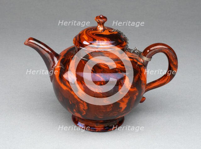 Teapot, Staffordshire, c. 1755. Creator: Staffordshire Potteries.