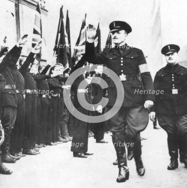 Sir Oswald Mosley on the day of the 'Battle of Cable Street', 5th October 1936. Artist: Unknown