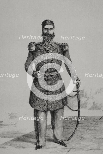 Abbas I of Egypt, (1812-1854), Wali of Egypt under the Ottomans from 1848 to 1854, 1852.  Creator: Martinez.