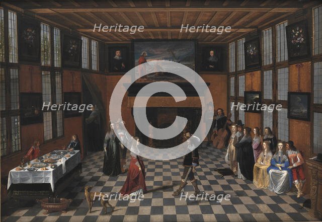 Dancing Party in an Interior, um 1640-1650. Creator: Laemen, Christoffel Jacobsz van der (ca. 1607-ca. 1651).