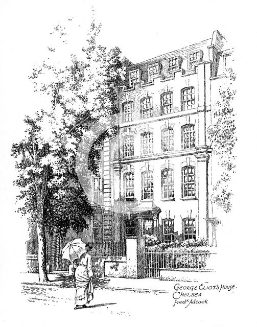 George Eliot's house, Chelsea, London, 1912. Artist: Frederick Adcock