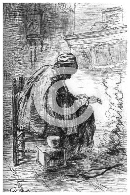 'The Hearth', c1880-1882.Artist: Jozef Israels