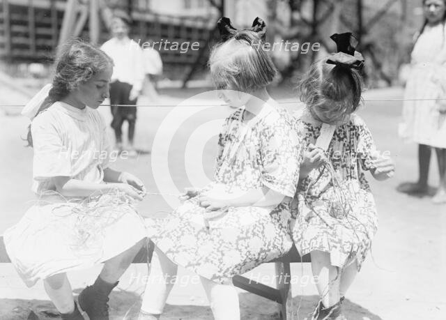 N.Y. Playground [raffia work], between c1910 and c1915. Creator: Bain News Service.