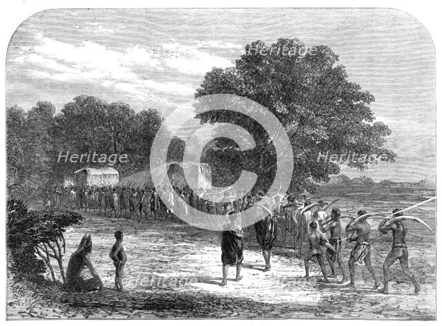 Bringing ivory to the waggons in South Africa, 1868. Creator: Unknown.