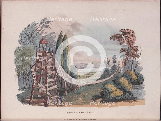 Flying Mountain (Montagnes Russes) in Little Russia, 1815. Artist: Johnston, Robert (1783-1839)