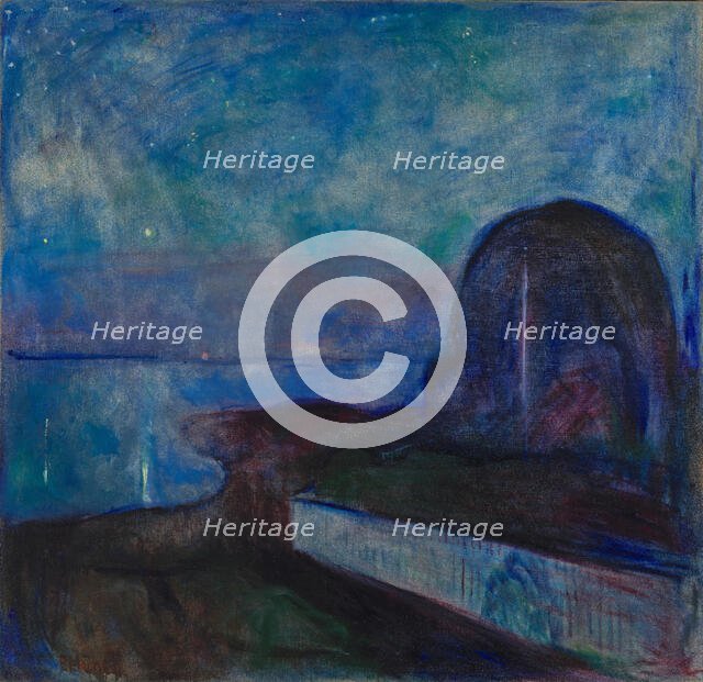 Starry Night, 1893. Creator: Edvard Munch.